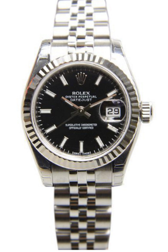 Rolex Lady-Datejust 26 26 mm 179174-BKSJ Steel/White Gold Black