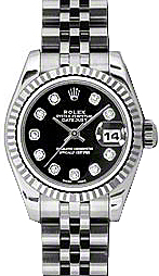 Rolex Lady-Datejust 26 26 mm 179174-BLKDFJ Steel/White Gold Black