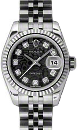 Rolex Lady-Datejust 26 26 mm 179174-BLKJDJ Steel/White Gold Black