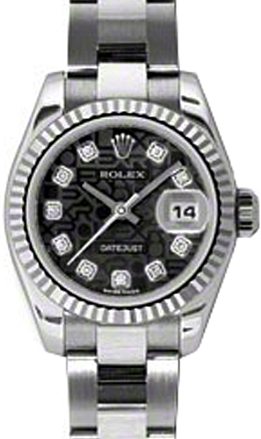Rolex Lady-Datejust 26 26 mm 179174-BLKJDO Steel/White Gold Black