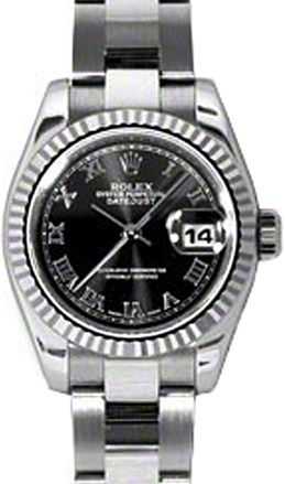 Rolex Lady-Datejust 26 26 mm 179174-BLKRO Steel/White Gold Black
