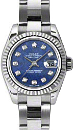 Rolex Lady-Datejust 26 26 mm 179174-BLSODDO Steel/White Gold Blue