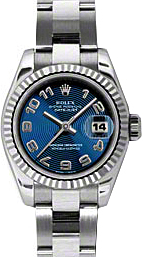 Rolex Lady-Datejust 26 26 mm 179174-BLUCAO Steel/White Gold Blue