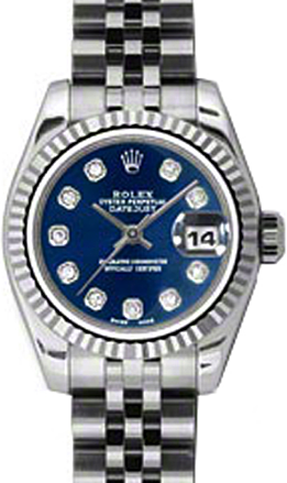 Rolex Lady-Datejust 26 26 mm 179174-BLUDJ Steel/White Gold Blue