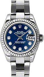 Rolex Lady-Datejust 26 26 mm 179174-BLUDO Steel/White Gold Blue