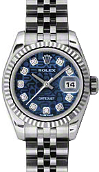 Rolex Lady-Datejust 26 26 mm 179174-BLUJDJ Steel/White Gold Blue