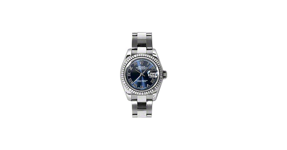 Rolex Lady-Datejust 26 179174-BLURO Blue Roman Fluted White Gold Stainless Steel Oyster - BRAND NEW