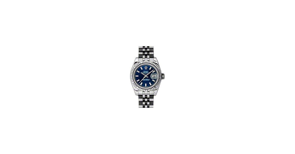 Rolex Lady-Datejust 26 179174-BLUSJ Blue Index Fluted White Gold Stainless Steel Jubilee - BRAND NEW
