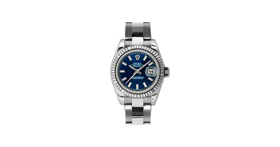 Rolex Lady-Datejust 26 179174-BLUSO Blue Index Fluted White Gold Stainless Steel Oyster - BRAND NEW