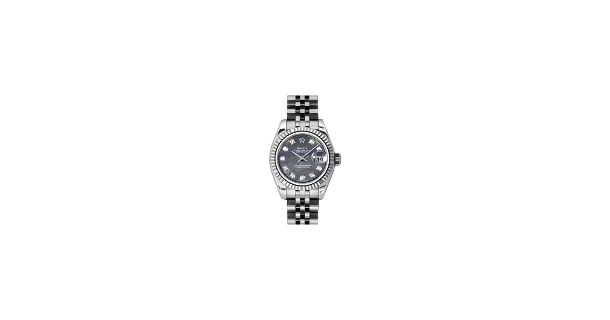 Rolex Lady-Datejust 26 179174-DMOPDJ Dark Mother of Pearl Diamond Fluted White Gold Stainless Steel Jubilee - BRAND NEW