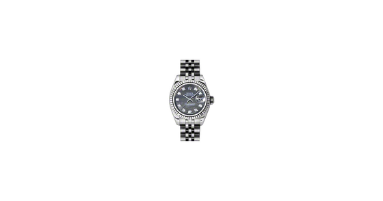 Rolex Lady-Datejust 26 179174-DMOPDJ Dark Mother of Pearl Diamond Fluted White Gold Stainless Steel Jubilee - BRAND NEW