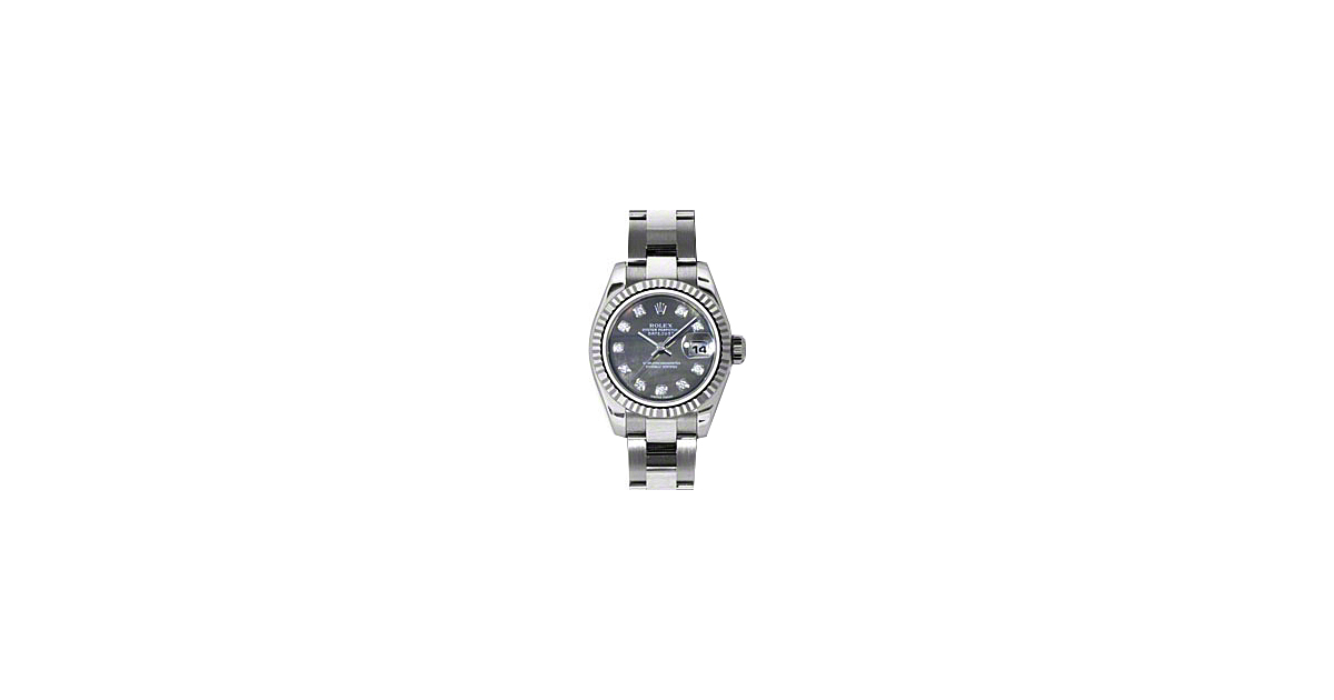 Rolex Lady-Datejust 26 179174-DMOPDO Dark Mother of Pearl Diamond Fluted White Gold Stainless Steel Oyster - BRAND NEW