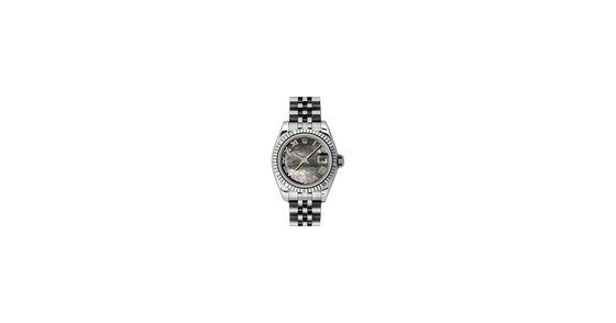 Rolex Lady-Datejust 26 179174-DMOPRJ Dark Mother of Pearl Roman Fluted White Gold Stainless Steel Jubilee - BRAND NEW