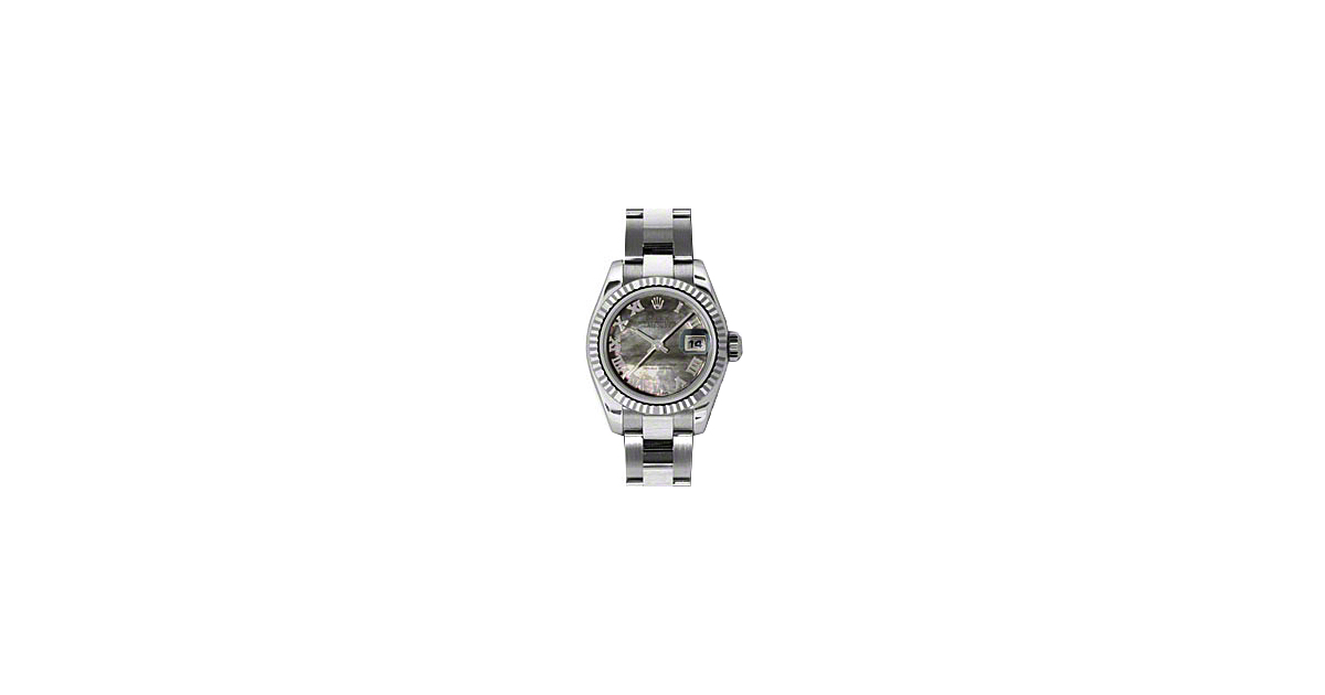 Rolex Lady-Datejust 26 179174-DMOPRO Dark Mother of Pearl Roman Fluted White Gold Stainless Steel Oyster - BRAND NEW