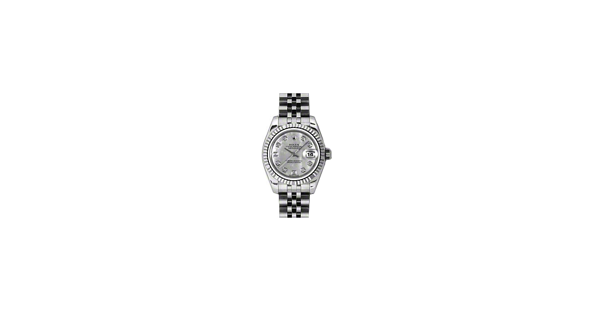 Rolex Lady-Datejust 26 179174-MOPDJ White Mother of Pearl Diamond Fluted White Gold Stainless Steel Jubilee - BRAND NEW