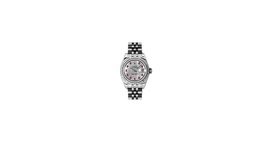 Rolex Lady-Datejust 26 179174-MOPRBJ White Mother of Pearl Ruby Fluted White Gold Stainless Steel Jubilee - BRAND NEW
