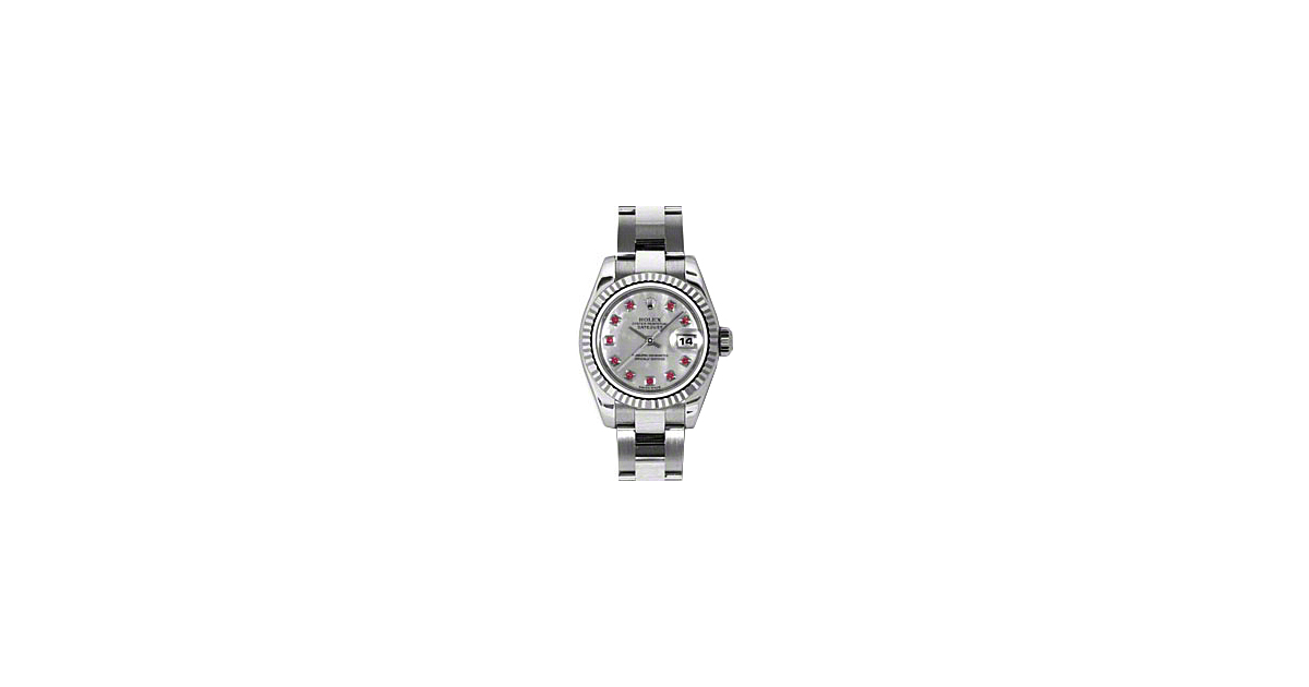 Rolex Lady-Datejust 26 179174-MOPRBO White Mother of Pearl Ruby Fluted White Gold Stainless Steel Oyster - BRAND NEW