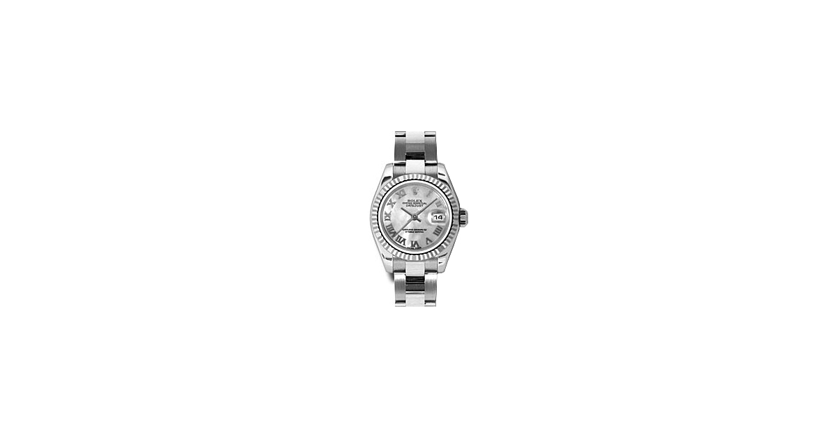 Rolex Lady-Datejust 26 179174-MOPRFO White Mother of Pearl Roman Fluted White Gold Stainless Steel Oyster - BRAND NEW