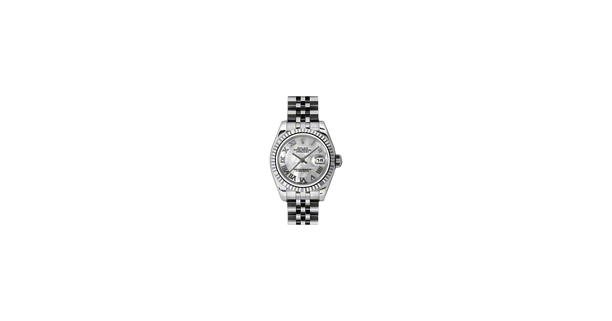 Rolex Lady-Datejust 26 179174-MOPRJ White Mother of Pearl Roman Fluted White Gold Stainless Steel Jubilee - BRAND NEW