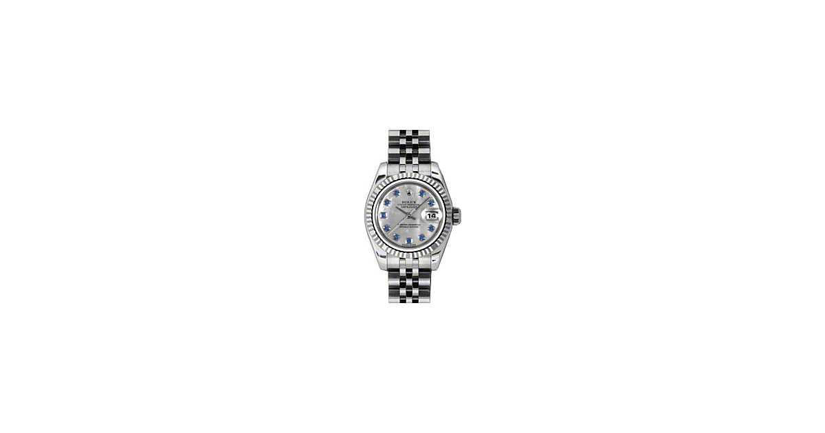 Rolex Lady-Datejust 26 179174-MOPSPHJ White Mother of Pearl Sapphire Fluted White Gold Stainless Steel Jubilee - BRAND NEW