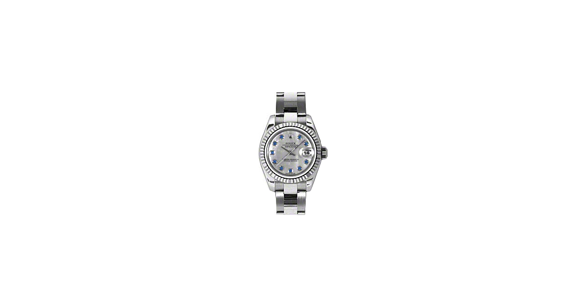 Rolex Lady-Datejust 26 179174-MOPSPHO White Mother of Pearl Sapphire Fluted White Gold Stainless Steel Oyster - BRAND NEW