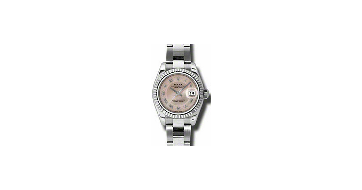 Rolex Lady-Datejust 26 179174-PMPRFO Pink Mother of Pearl Roman Fluted White Gold Stainless Steel Oyster - BRAND NEW