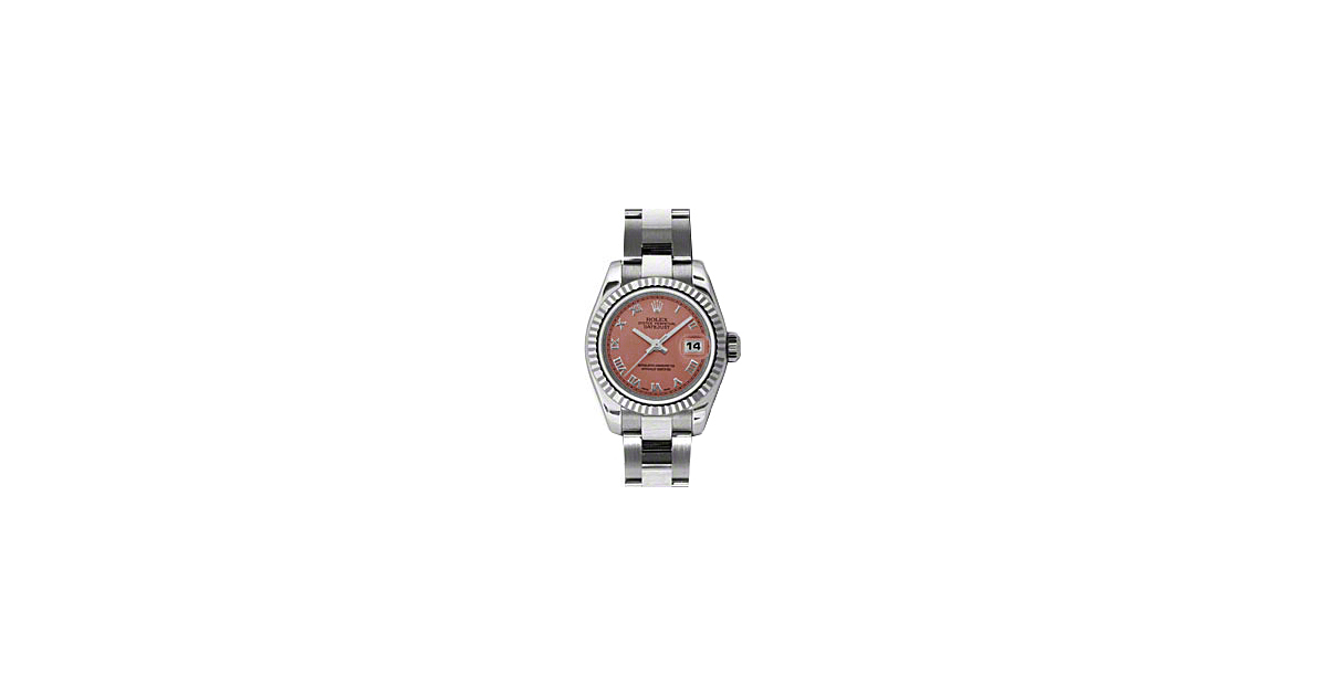 Rolex Lady-Datejust 26 179174-PNKRO Pink Roman Fluted White Gold Stainless Steel Oyster - BRAND NEW