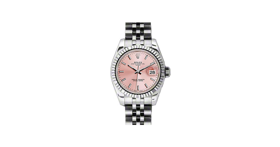 Rolex Lady-Datejust 26 179174-PNKSJ Pink Index Fluted White Gold Stainless Steel Jubilee - BRAND NEW