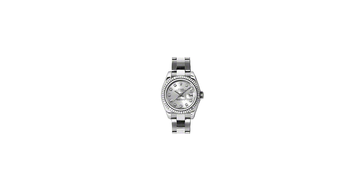 Rolex Lady-Datejust 26 179174-RHDDFO Rhodium Diamond Fluted White Gold Stainless Steel Oyster - BRAND NEW
