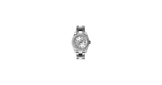 Rolex Lady-Datejust 26 179174-RHDDFO Rhodium Diamond Fluted White Gold Stainless Steel Oyster - BRAND NEW