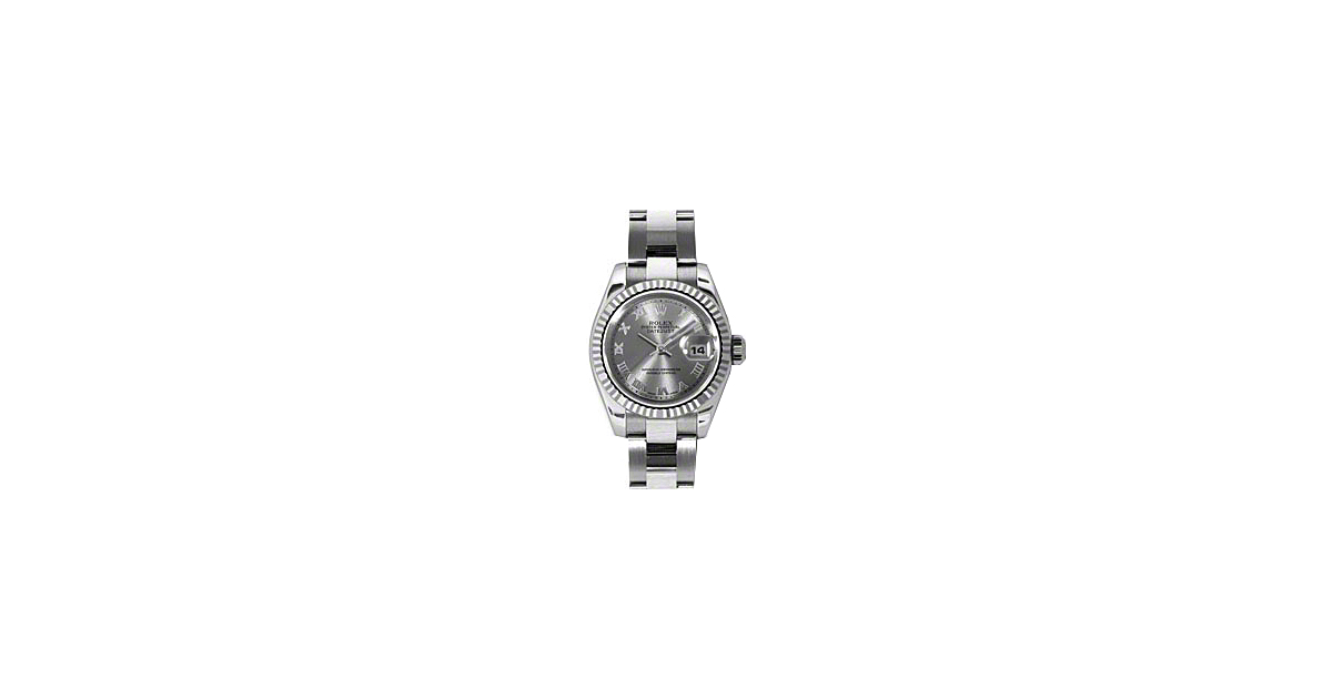 Rolex Lady-Datejust 26 179174-RHDRO Rhodium Roman Fluted White Gold Stainless Steel Oyster - BRAND NEW