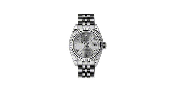 Rolex Lady-Datejust 26 179174-SLVCAJ Silver Concentric Circle Arabic Fluted White Gold Stainless Steel Jubilee - BRAND NEW