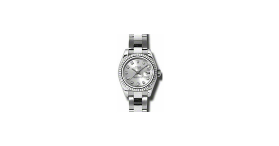 Rolex Lady-Datejust 26 179174-SLVDFO Silver Diamond Fluted White Gold Stainless Steel Oyster - BRAND NEW