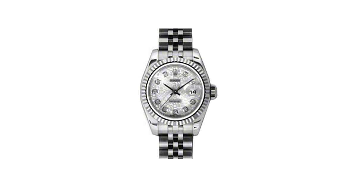 Rolex Lady-Datejust 26 179174-SLVJDJ Silver Jubilee Diamond Fluted White Gold Stainless Steel Jubilee - BRAND NEW