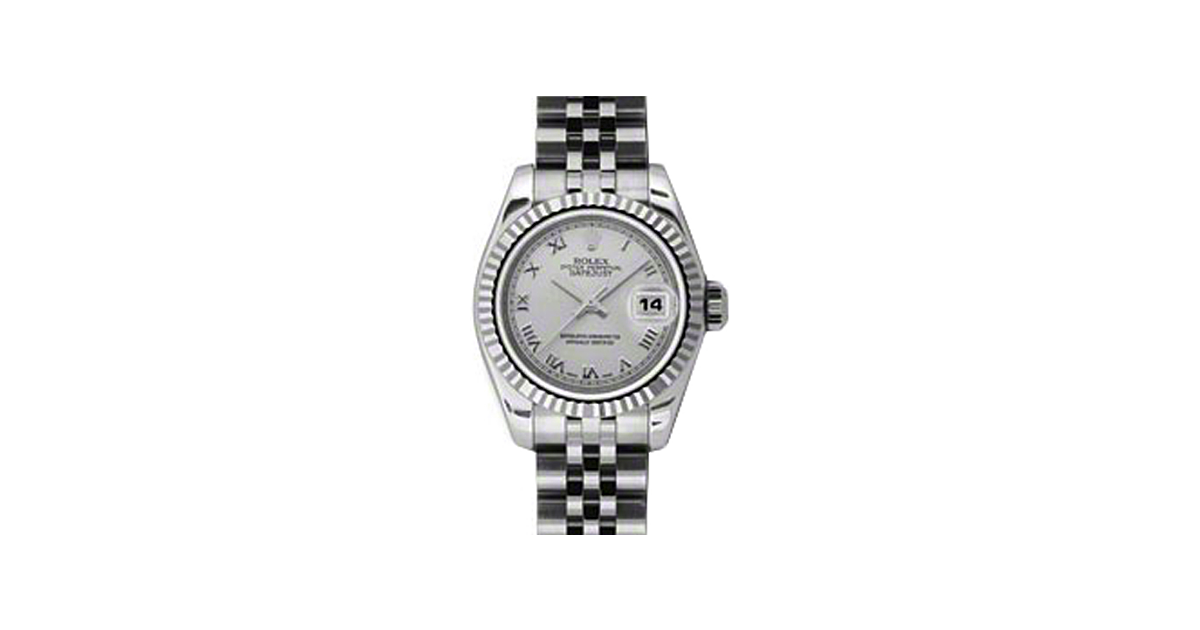 Rolex Lady-Datejust 26 179174-SLVRJ Silver Roman Fluted White Gold Stainless Steel Jubilee - BRAND NEW