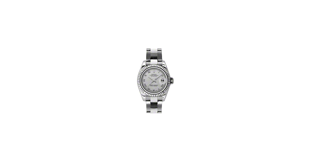 Rolex Lady-Datejust 26 179174-SLVRO Silver Roman Fluted White Gold Stainless Steel Oyster - BRAND NEW