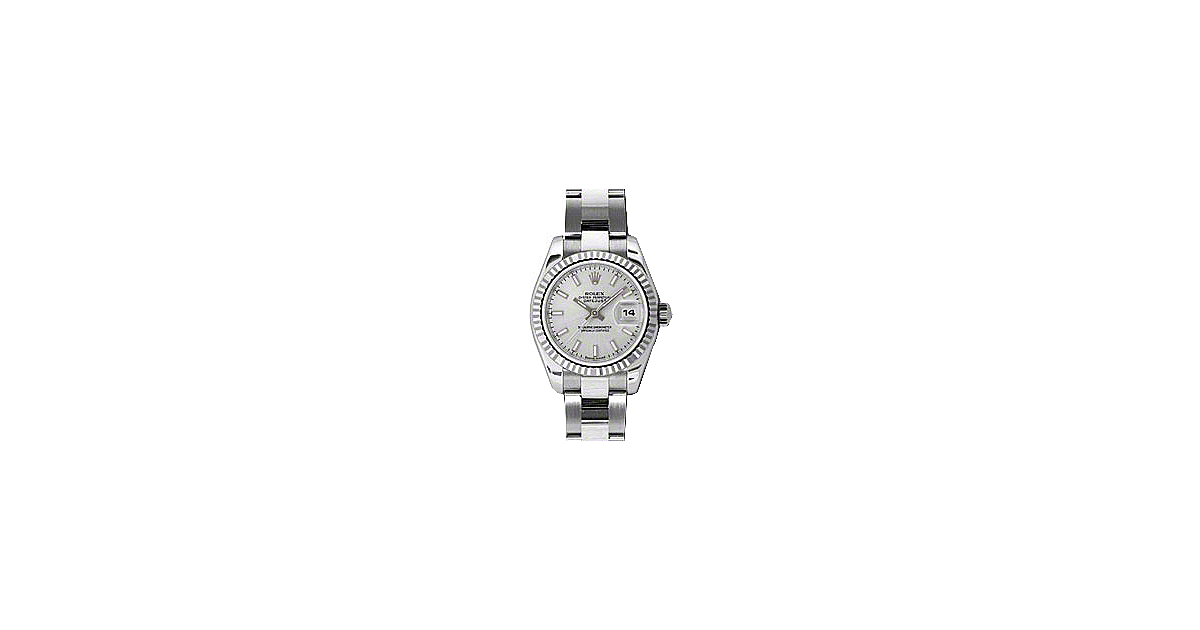 Rolex Lady-Datejust 26 179174-SLVSFO Silver Index Fluted White Gold Stainless Steel Oyster - BRAND NEW