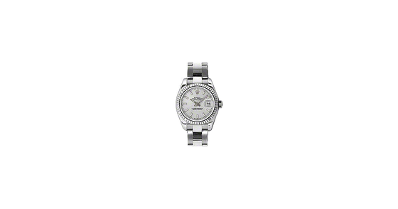 Rolex Lady-Datejust 26 179174-SLVSFO Silver Index Fluted White Gold Stainless Steel Oyster - BRAND NEW