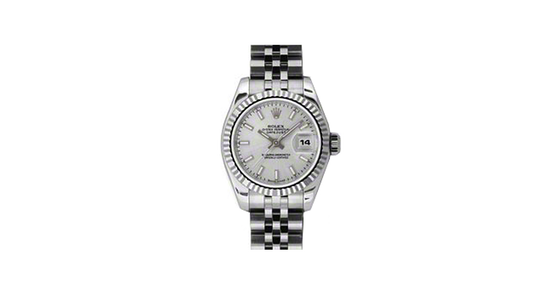 Rolex Lady-Datejust 26 179174-SLVSJ Silver Index Fluted White Gold Stainless Steel Jubilee - BRAND NEW