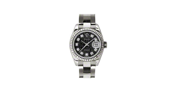 Rolex Lady-Datejust 26 179179-BLKJDO Black Jubilee Diamond Fluted White Gold Oyster - BRAND NEW