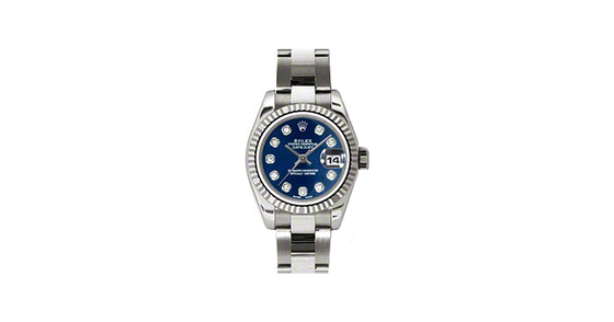 Rolex Lady-Datejust 26 179179-BLUDO Blue Diamond Fluted White Gold Oyster - BRAND NEW