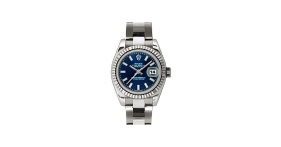 Rolex Lady-Datejust 26 179179-BLUSO Blue Index Fluted White Gold Oyster - BRAND NEW