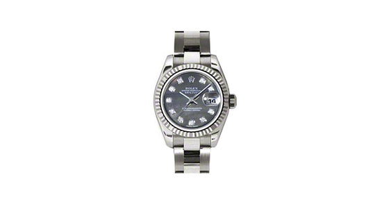Rolex Lady-Datejust 26 179179-DMOPDO Dark Mother of Pearl Diamond Fluted White Gold Oyster - BRAND NEW