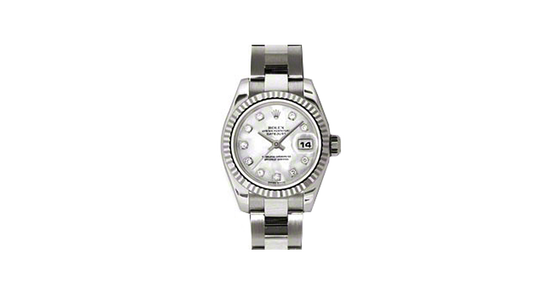 Rolex Lady-Datejust 26 179179-MOPDO White Mother of Pearl Diamond Fluted White Gold Oyster - BRAND NEW