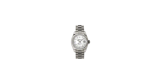 Rolex Lady-Datejust 26 179179-MOPDP White Mother of Pearl Diamond Fluted White Gold President - BRAND NEW