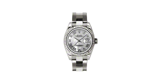 Rolex Lady-Datejust 26 179179-MOPRO White Mother of Pearl Roman Fluted White Gold Oyster - BRAND NEW