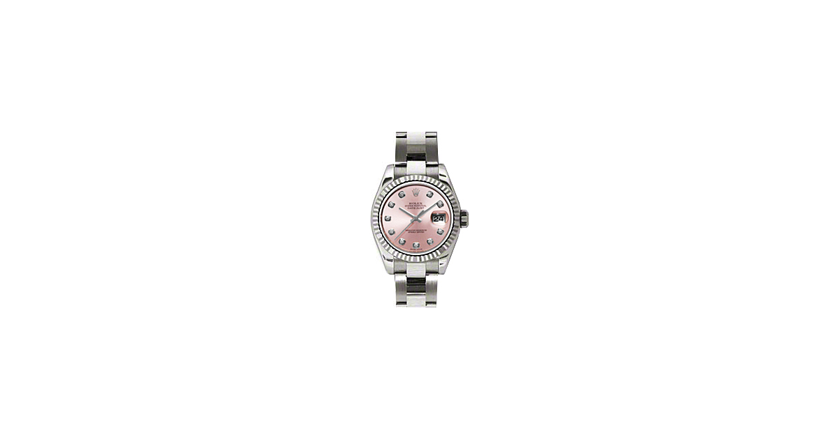 Rolex Lady-Datejust 26 179179-PNKDO Pink Diamond Fluted White Gold Oyster - BRAND NEW