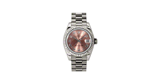 Rolex Lady-Datejust 26 179179-PNKRP Pink Roman Fluted White Gold President - BRAND NEW