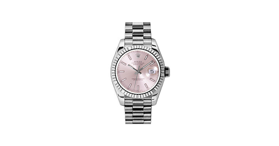 Rolex Lady-Datejust 26 179179-PNKSP Pink Index Fluted White Gold President - BRAND NEW