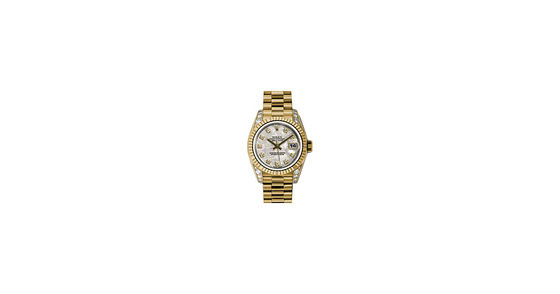 Rolex Lady-Datejust 26 179238-METDP Meteorite Diamond Dial Diamond Set Fluted Yellow Gold President - BRAND NEW